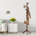 Bayt Staande Kapstok Hout 8 Haken – Bruin - Baytliving