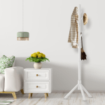 Bayt Staande Kapstok Hout 8 Haken- Wit - Baytliving