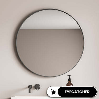 Ronde Badkamerspiegel -zwart  Ø 50 CM - Baytliving