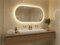 Bayt Badkamerspiegel met LED - Ovaal 50x90 cm - 2 Lichtstanden - Baytliving