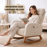 Bayt Beige Schommelstoel – Relaxfauteuil voor Woonkamer & Babykamer - Baytliving