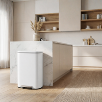 Bayt Prullenbak 50 Liter - Pedaalprullenbak - Wit - Baytliving