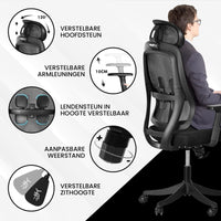 Bayt Ergonomische Bureaustoel - Office chair - Kantoorstoel Verstelbaar - Baytliving