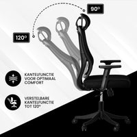 Bayt Ergonomische Bureaustoel - Office chair - Kantoorstoel Verstelbaar - Baytliving