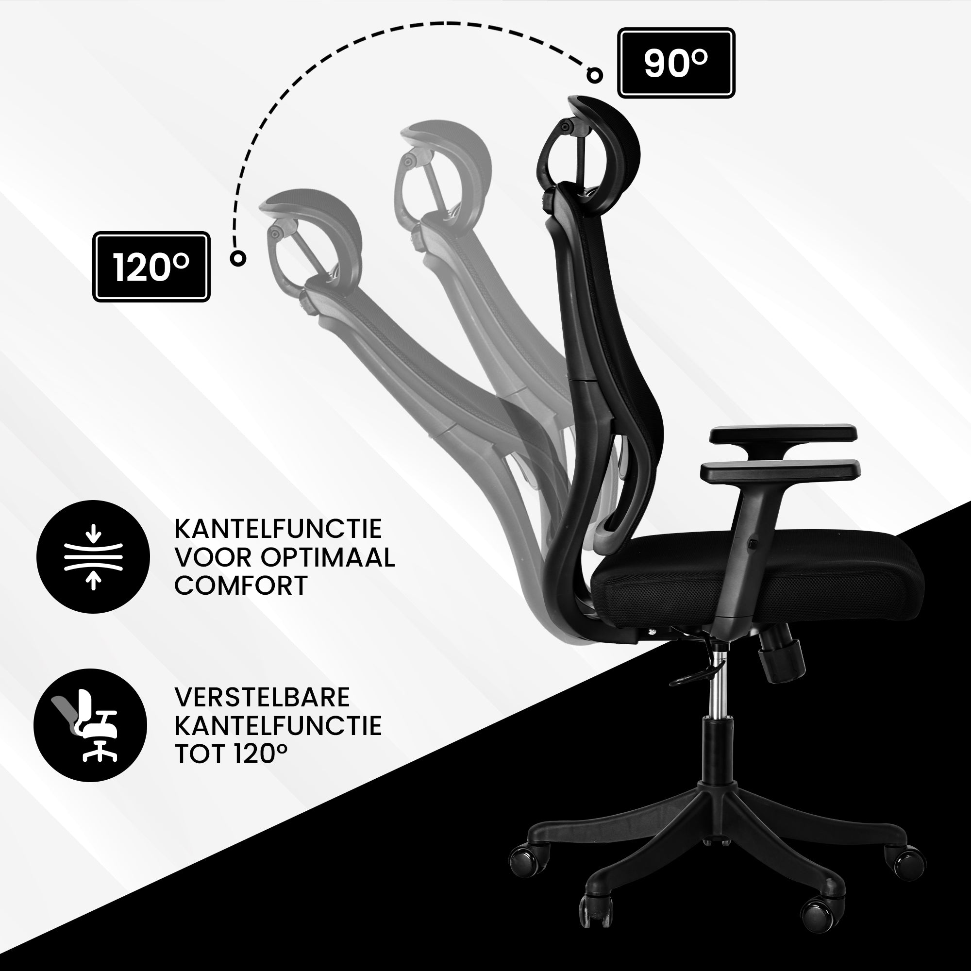 Bayt Ergonomische Bureaustoel - Office chair - Kantoorstoel Verstelbaar - Baytliving