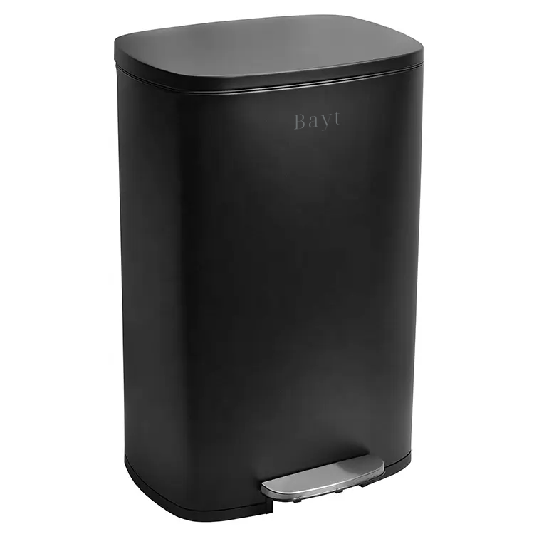 Bayt Prullenbak 50 Liter – Pedaalprullenbak - Zwart - Baytliving