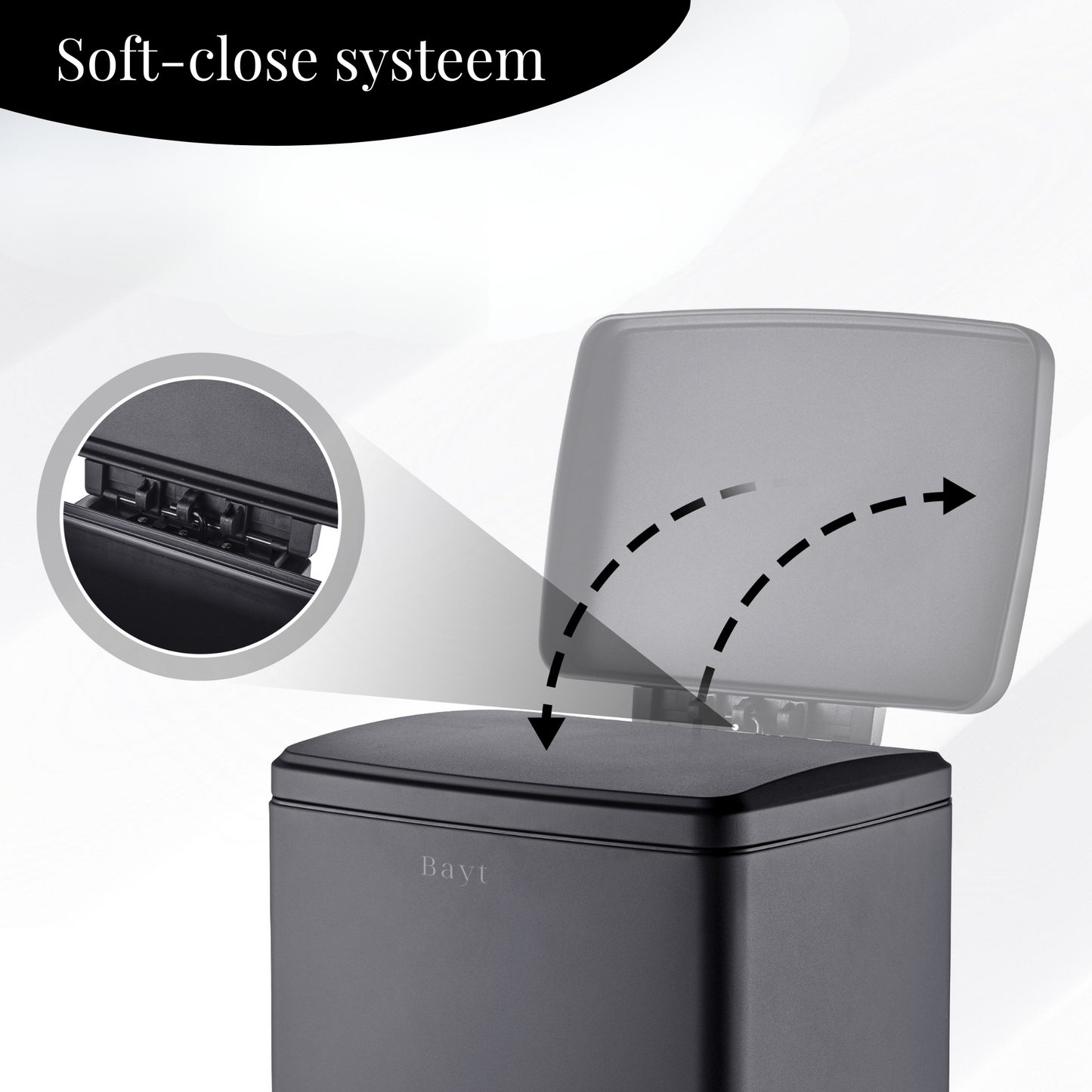 Bayt Prullenbak 60 Liter – Pedaalprullenbak - Zwart